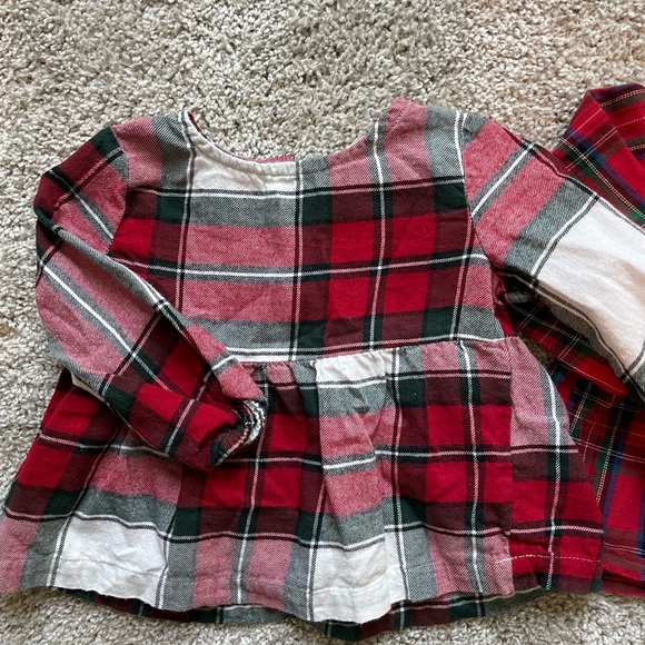 Baby girl Carters holiday tops plaid Christmas blouses long sleeve size 9 months - Picture 7 of 10